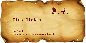 Miss Aletta névjegykártya